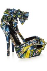 Dolce & Gabbana Printed Satin Sandals