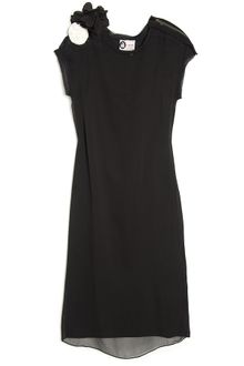 Lanvin Cap Sleeve Flower Dress - Lyst