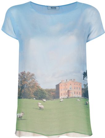 Moschino Cheap & Chic Country Estate Print T-Shirt - Lyst