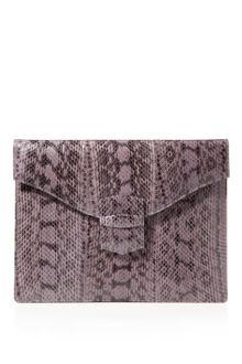 Oscar de la Renta Anthracite Square Grafton Clutch - Lyst