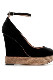 Zara Covered Wedge Peep Toe - Lyst