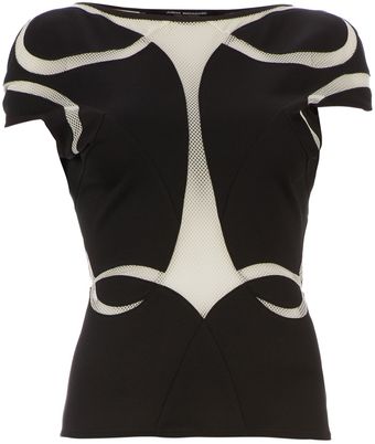 Junya Watanabe Mesh Detail Top - Lyst