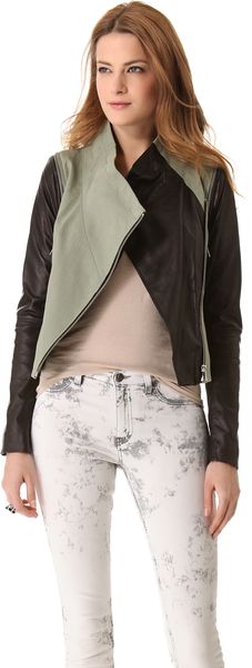 Cut25 By Yigal Azrouël Leather Combo Jacket - Lyst