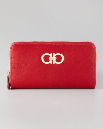 Ferragamo Leather Zip Wallet - Lyst