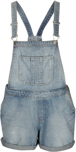 Moto Moto Bleach Denim Dungarees - Lyst