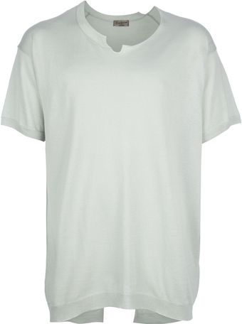 Yohji Yamamoto Slit Detail T-shirt - Lyst