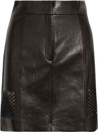 Alexander Wang Lasercut Leather Skirt - Lyst