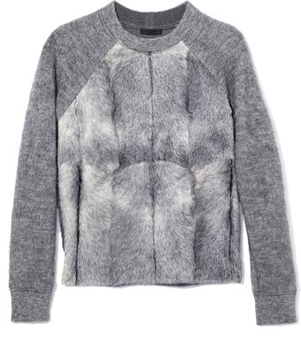 Alexander Wang Brushed Mohair and Goat Fur Pullover - Lyst
