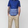 Band Of Outsiders Placement Stripe Short Sleeve Shirt in Blue for Men (navy) - Lyst