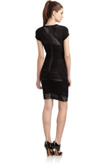 BCBGMAXAZRIA Printed Draped Dress - Lyst