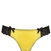 Bordelle Silk Satin Viscose Lace Thong in Yellow (yellow/black) - Lyst