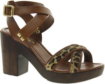 Carvela Krave Leather Wooden Heeled Sandals - Lyst