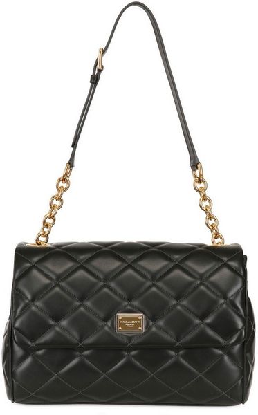 Dolce & Gabbana Quilted Nappa Leather Kate Shoulder Bag in Black | Lyst
