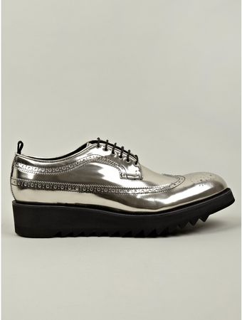 DSquared2 Mens Silver Shark Lace Up Leather Shoe - Lyst