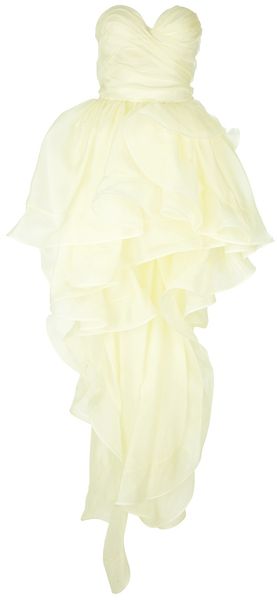Ermanno Scervino Ruffle Strapless Dress - Lyst