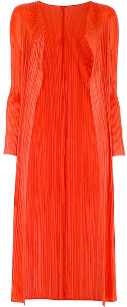Issey Miyake Long Crepe Cardigan - Lyst