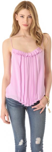 L'Agence Ruffled Neck Camisole - Lyst