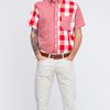 Mark Mcnairy Short Sleeve Gingham Fun Shirt in White for Men (red) - Lyst