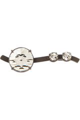 Miu Miu Oxidized Brass and Crystal Brooch