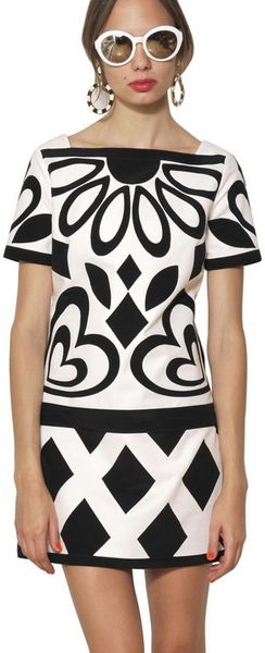 Moschino Appliqué Stretch Cotton Dress - Lyst