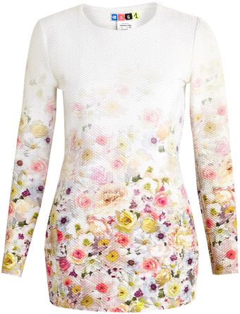 MSGM Tubed Floral Long Sleeve Dress - Lyst