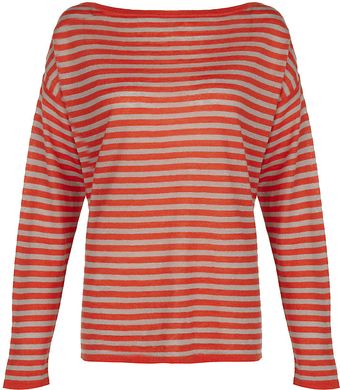 Nicole Farhi Linen Wool Striped Jumper - Lyst