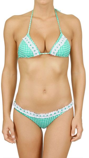 Nina Senicar Checked Lycra Brazilian Bikini - Lyst