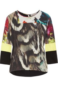 Preen Line Kiara Printed Silk and Jersey Top - Lyst