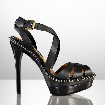 Ralph Lauren Collection Jodene Calf Platform Sandal - Lyst