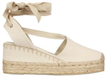 Ralph Lauren Canvas Espadrille Wedges - Lyst