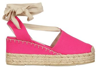 Ralph Lauren Canvas Espadrille Wedges - Lyst