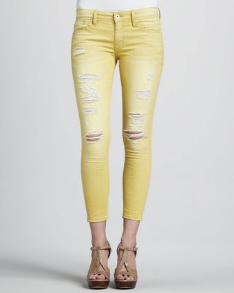 Sinclair Fisk Destroyed Cropped Jeans - Lyst