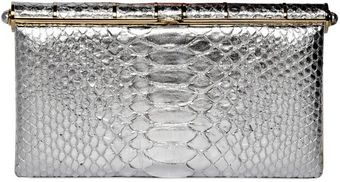 Zagliani Faye Metallic Python Clutch - Lyst