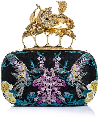 Alexander McQueen Hummingbird Embroidered Box Clutch - Lyst