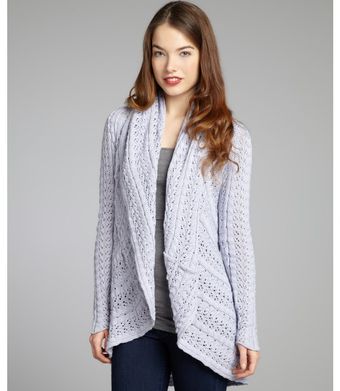 Autumn Cashmere  Pointelle Cotton Draped Cardigan - Lyst