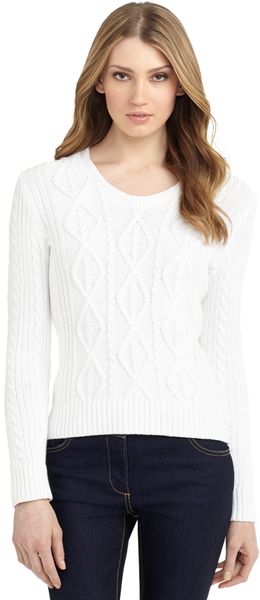 Brooks Brothers Aran Cable Sweater - Lyst