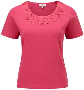 Cc Petite Cutwork Flower Jersey Top - Lyst