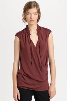 Helmut Lang Gathered Shroud Top - Lyst