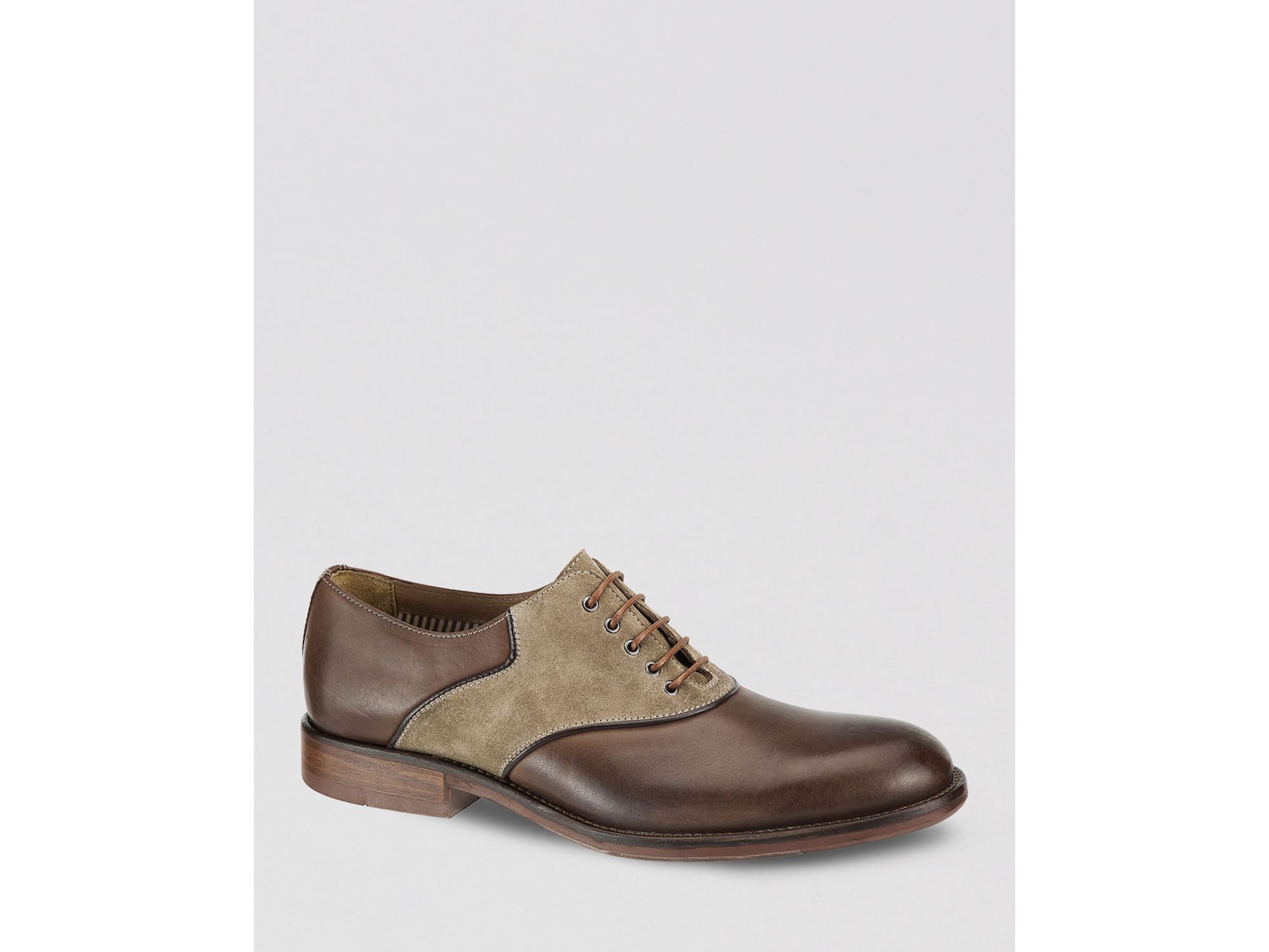 Johnston  Murphy Decatur Leather Suede Saddle Oxfords in Brown for ...