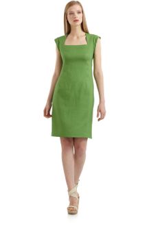 Lafayette 148 New York Linen Square Neck Dress - Lyst