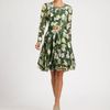 Oscar De La Renta Floral Silk Dress in Green (evergreen) - Lyst