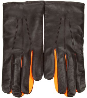 Paul Smith Two Tone Leather Gloves - Lyst