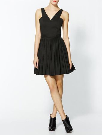 Robert Rodriguez Pleated Cut Out Dress - Lyst
