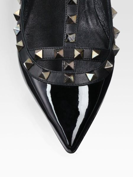 valentino rockstud noir flat