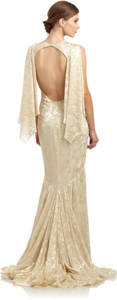 Zac Posen Devore Drape Gown - Lyst