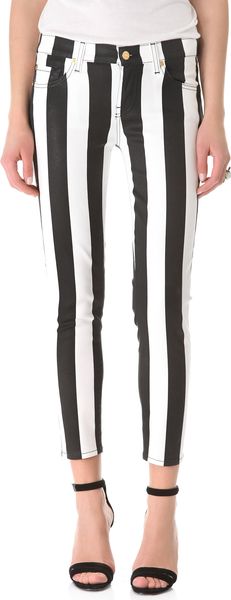 7 For All Mankind Coated Striped Cigarette Jeans - Lyst