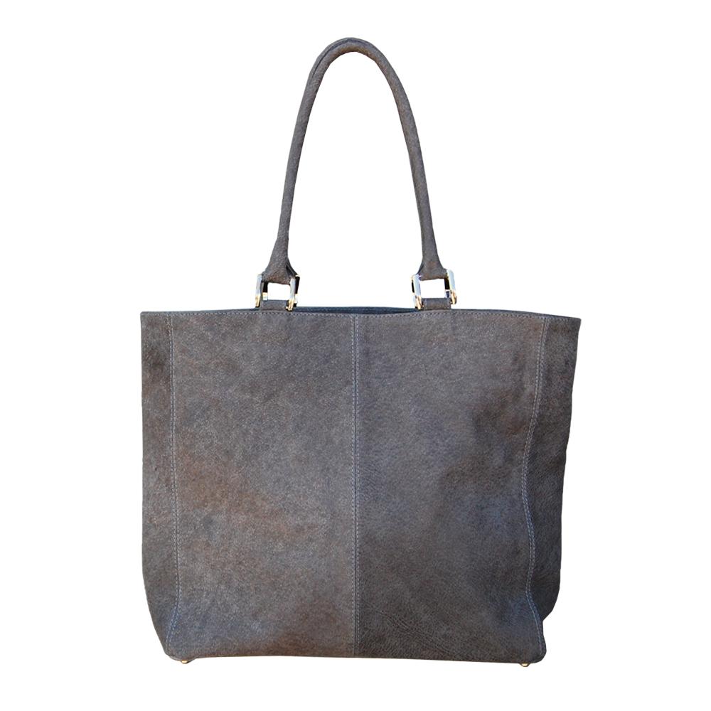 Assemblageunique Afrika Grey Leather Tote Bag in Gray (grey) | Lyst