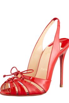 Christian Louboutin Etica Patent Leatherpvc Slingback Red Sole Sandal Rouge - Lyst