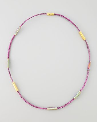 Eddie Borgo Scaled Long Necklace Pink - Lyst