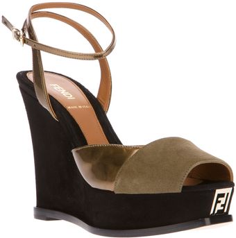 Fendi Wedge Sandal - Lyst